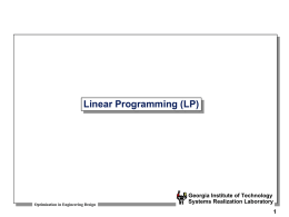 Linear Programming lectures