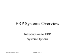 Chapter 1: ERP Systems