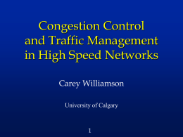 Congestion Control in High Speed Networks