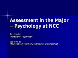 Assessment in the Major – Psychology at NCC