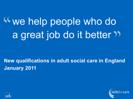 QCF Further Information- A Skills For Care - Social