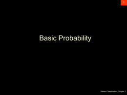 Basic Probability + Introduction to Pattern Classification