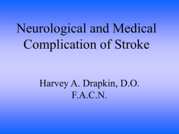 Neurological and Medical Complication of Stroke