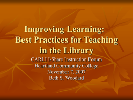 Improving Learning - Consortium of Academic and Research