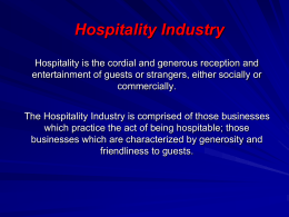 A. Characteristics of Hospitality Industry