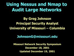 Using Nessus and Nmap to Audit Large Networks