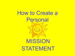 How to Create a personal Mission Statement