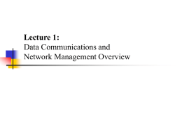 Data Communications and NM Overview
