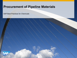 Procurement of Pipeline Materials