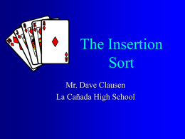 The Insertion Sort
