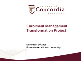 Enrolment Management Transformation Project