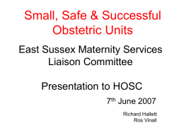MSLC Presentation to HOSC - East Sussex Health Overview