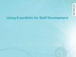 Using E-portfolio for Staff Development