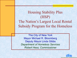 PPT | 282 KB | 13 Slides - National Alliance to End Homelessness