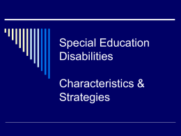Special Education Disabilities File