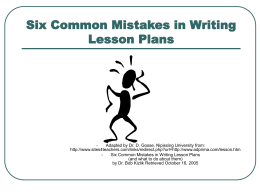 Six Common Mistakes in Writing Lesson Plans