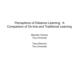 Perceptions of Distance Learning - MERLOT International Conference