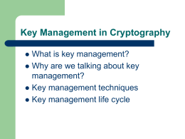 Key Management in Cryptography