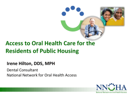 Irene Hilton, DDS, MPH - National Center for Health in Public Housing