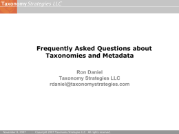 What is a taxonomy - Taxonomy Strategies