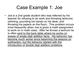 Case Example 1: Joe