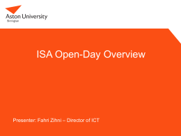 ISA Open Day - Aston University