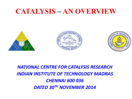 Lecture - National Centre for Catalysis Research