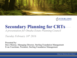 Secondary Planning for CRTs Submission