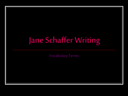 Jane Schaffer Writing