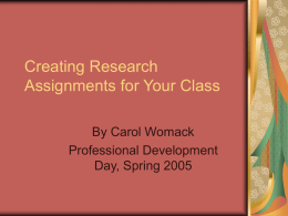 Creating Research Assignments for Your Class