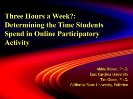 Three Hours a Week?: Determining the Time Students