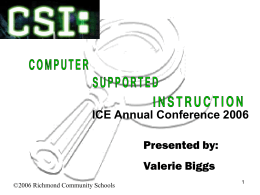 CSI PowerPoint - Richmond Community Schools