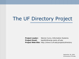 The UF Directory Project