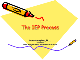 The IEP Process - School Mental Health