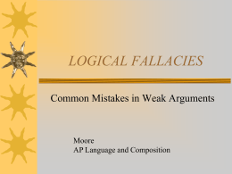 Logical Fallacies Overview AHS