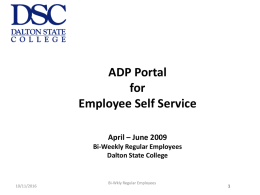 ADP Portal for ESS - Discover Dalton State