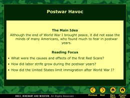Lesson 19-1: Postwar Havoc