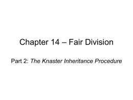 the Knaster Inheritance Procedure