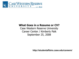 Nutrition class - Case Western Reserve University