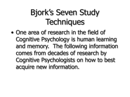 PowerPoint Presentation - Bjork`s Seven Study