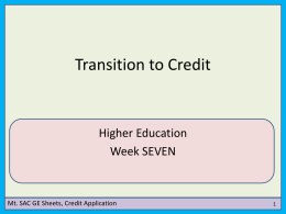 VESL 7 Transition to Credit