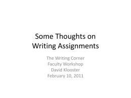 Writing a Writing Assignment