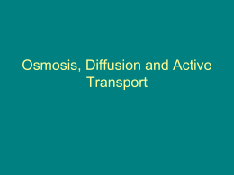 Osmosis, Diffusion and Active Transport