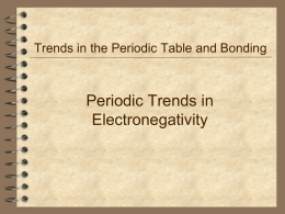 Periodic Trends in Electronegativity