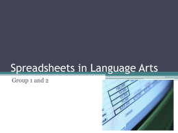 Spreadsheets in Language Arts