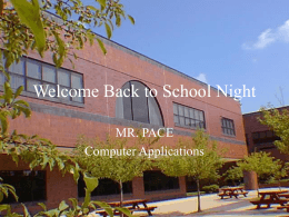 Welcome Back to School Night