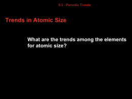 6.3 Trends in Atomic Size Group and Periodic Trends in Atomic Size