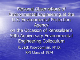 Environmental Engineering at the U.S. Environmental Protection