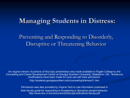 Managing Students in Distress