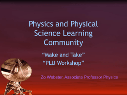 Physics and Physical Science Learning Community